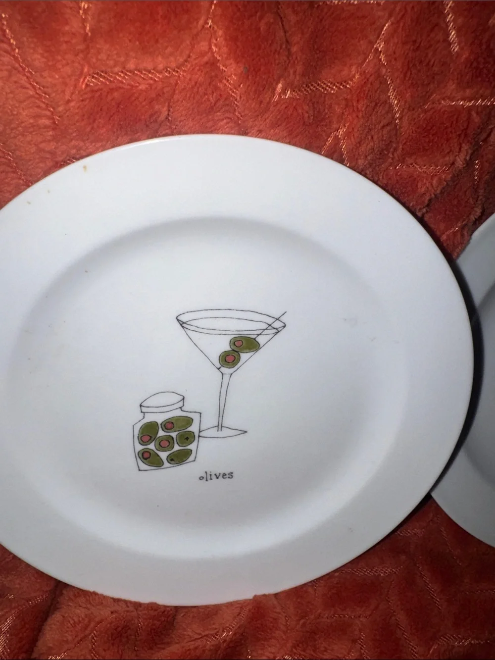 Signature Housewares Ursula Dodge Martini Cocktail Appetizer Salad Plates Set of